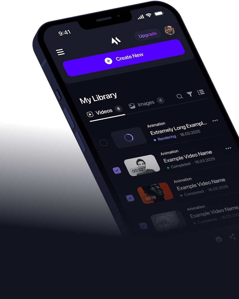 Mobile phone showing Magic Hour app interface for creating on the go.