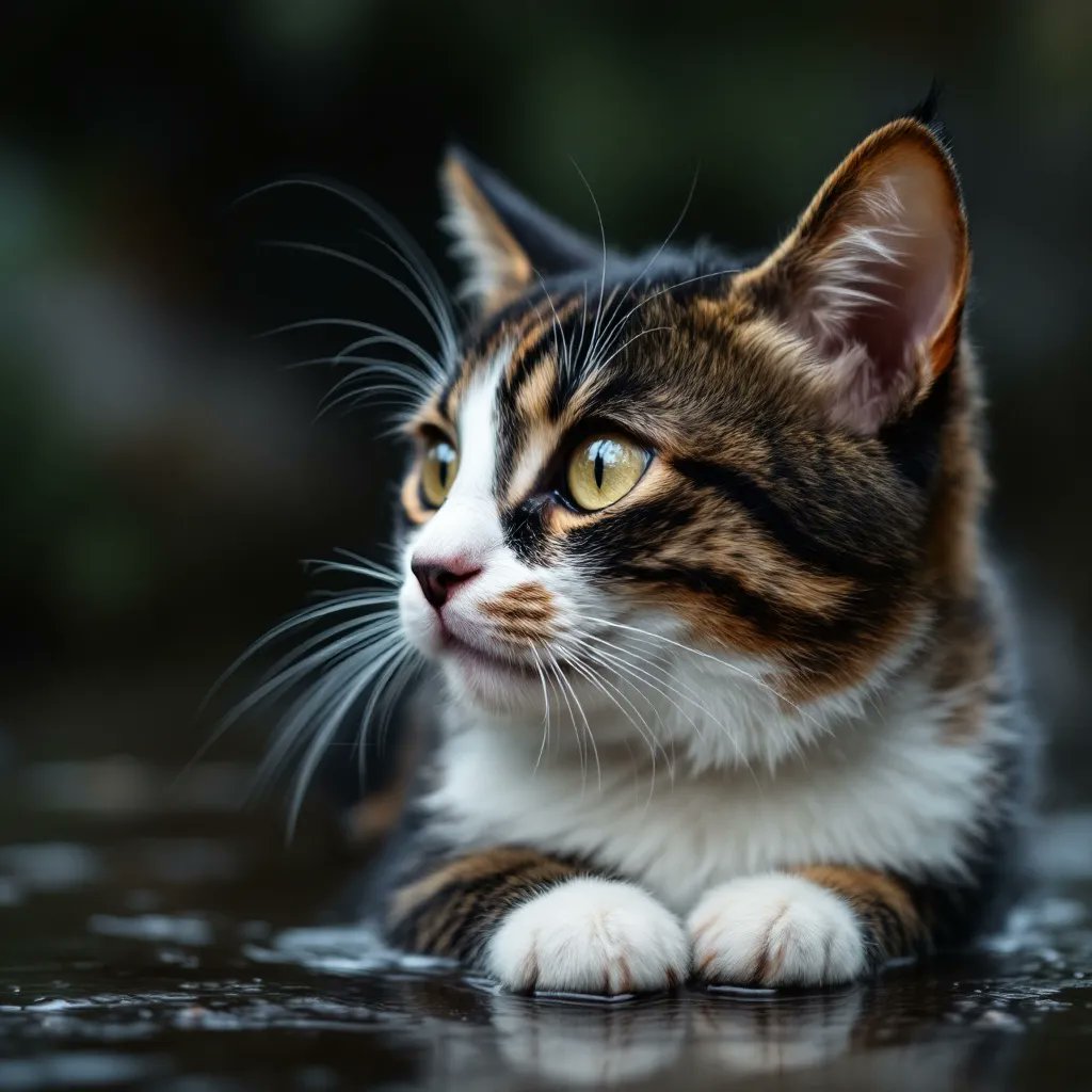 FLUX Schnell example: tabby cat portrait with soft background bokeh