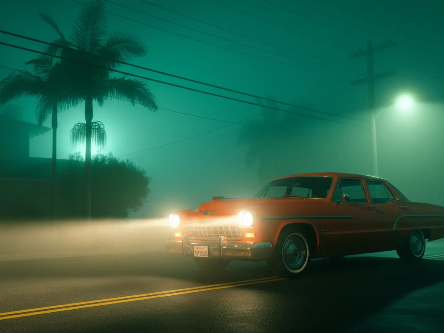Nano Banana 2 Lite example: orange car in fog