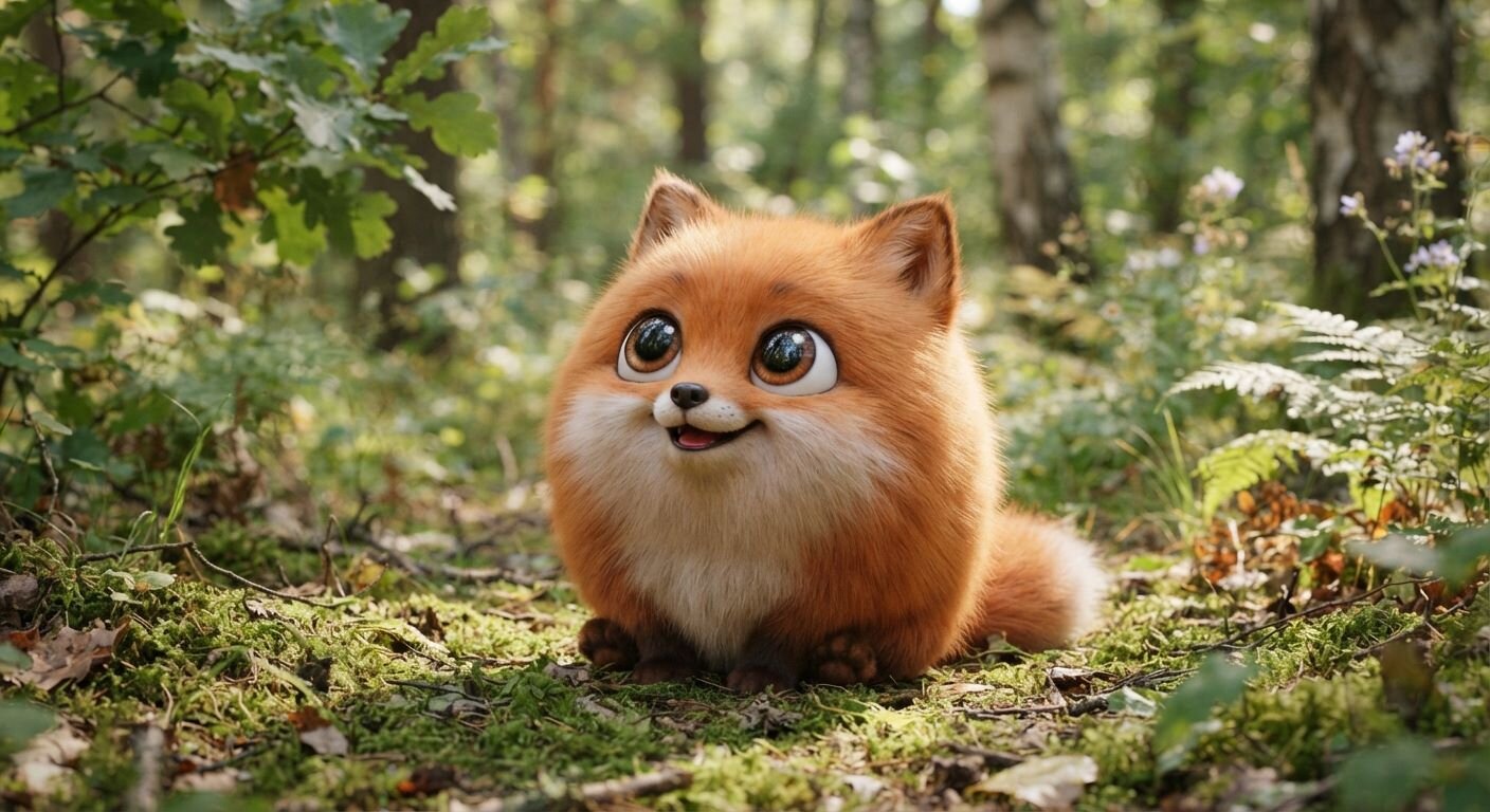 Nano Banana 2 Lite example: stylized spherical fox