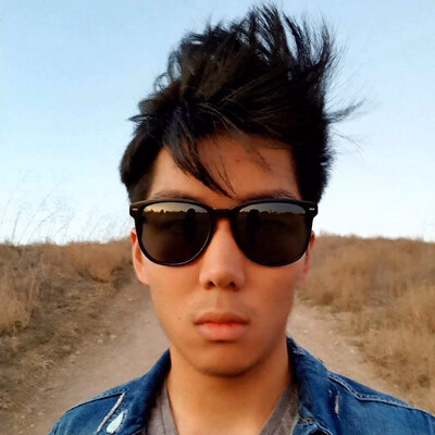 Portrait edited with realistic sunglasses