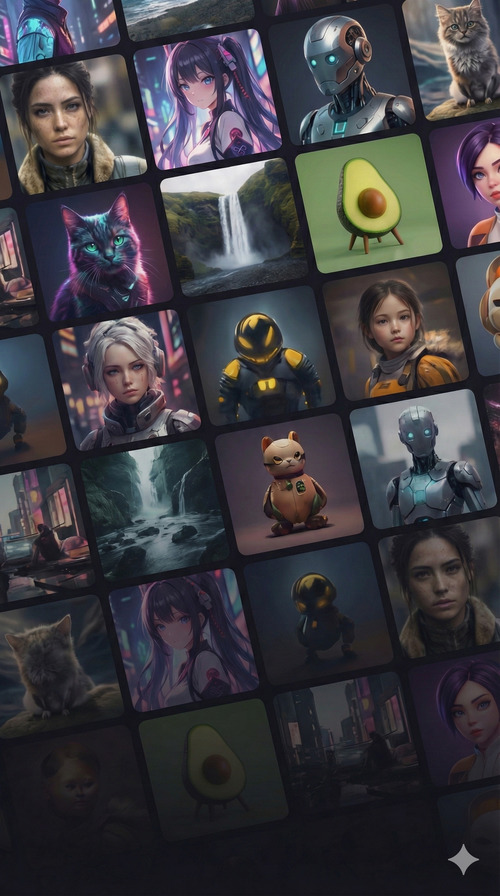 Grid of high quality images generated using Magic Hour Image Generator.