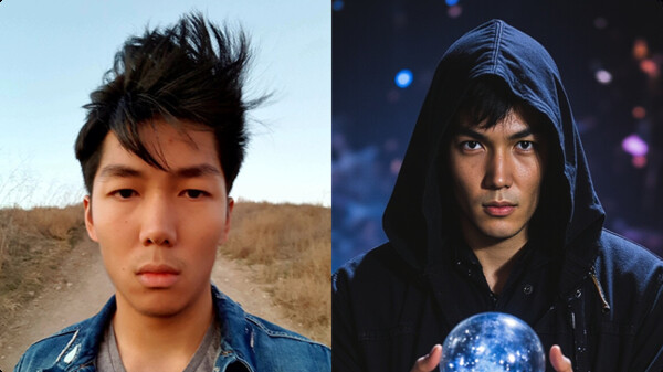 Multiple artistic selfie styles including marble, wizard, and samurai themes