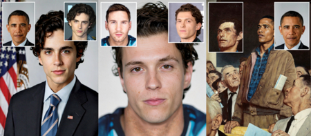 Grid of head swap variations showing multiple output options.